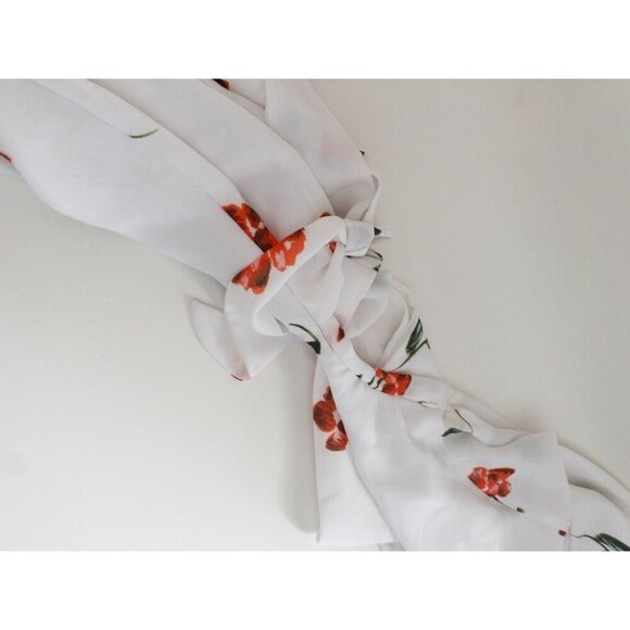 Sabo Skirt Floral Red Dress One Shoulder Cut Out Waist Size S Summer Dress - Picture 6 of 13